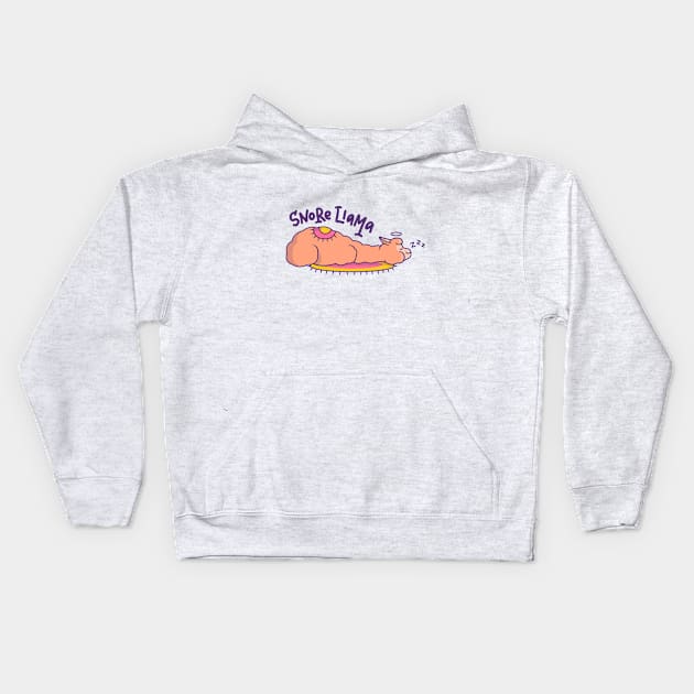 Cute Llama Snore Llama Kids Hoodie by mchda